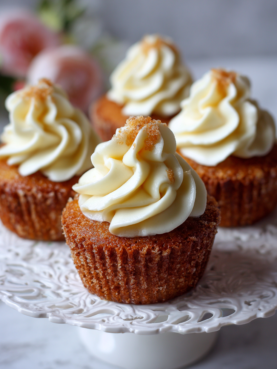 Cupcakes à la vanille avec glaçage à la crème au beurre sucrée