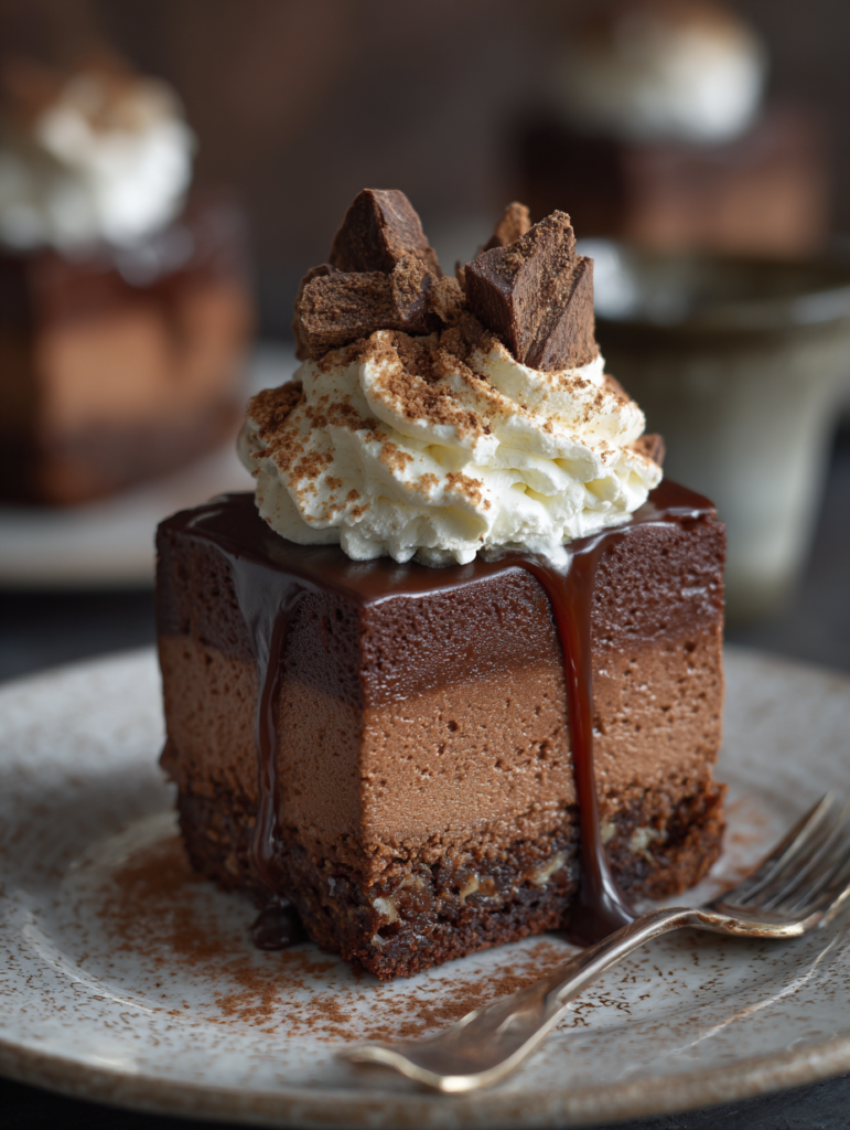 Gâteau Mousse au Triple Chocolat Décadent
