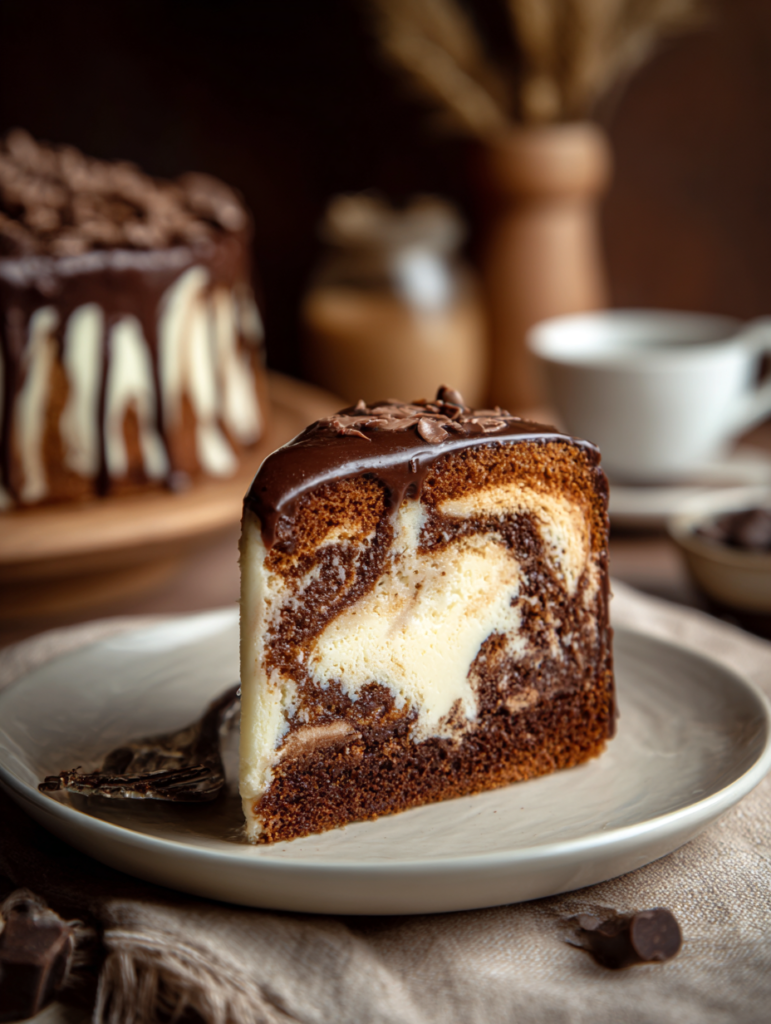 Gâteau marbré au chocolat blanc et noir