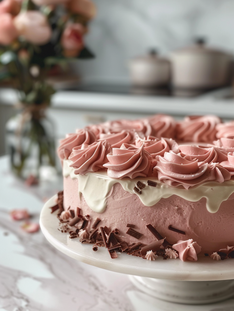 Gâteau d'anniversaire rose girly | Gâteau décoré d'un ruban