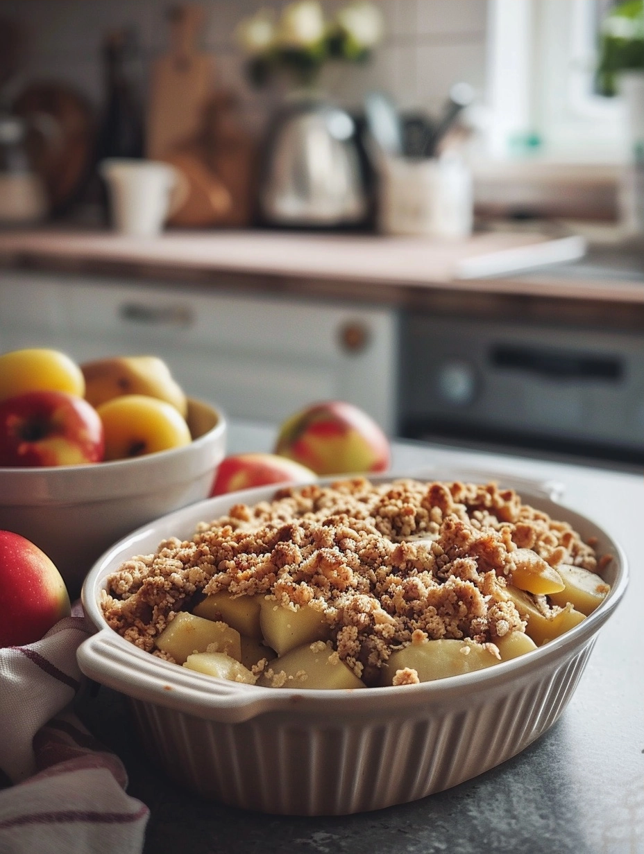 Dessert Facile : Le Crumble aux Pommes Prêt en 15 Min
