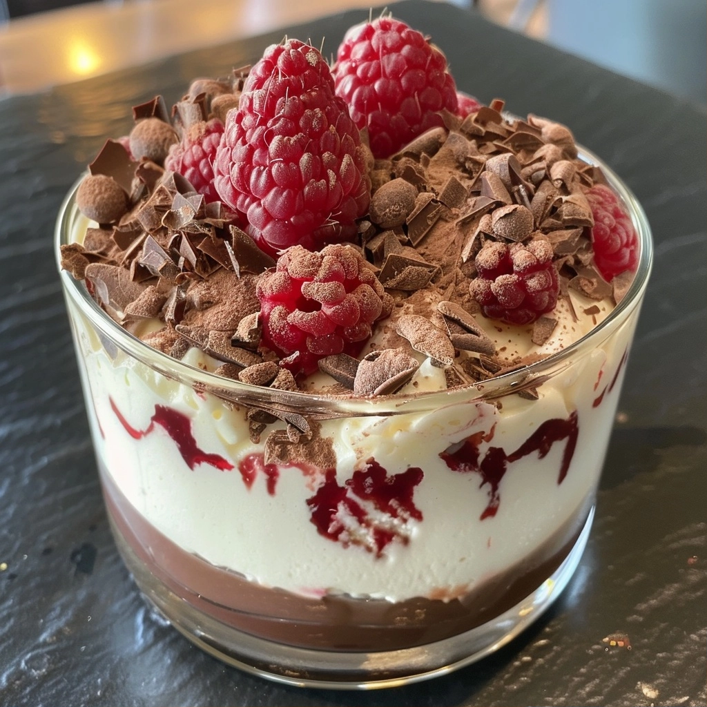 Dessert facile : Mousse Chocolat Blanc Framboise rapide